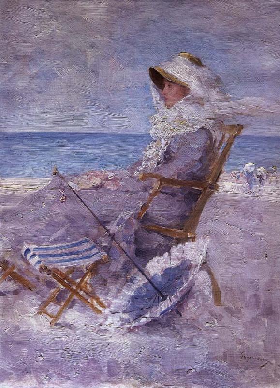Nicolae Grigorescu On the Sea Shore or Woman on the Sea Shore France oil painting art